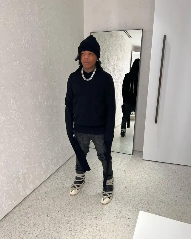 Rylo Rodriguez outfit in Rick Owens, 2023