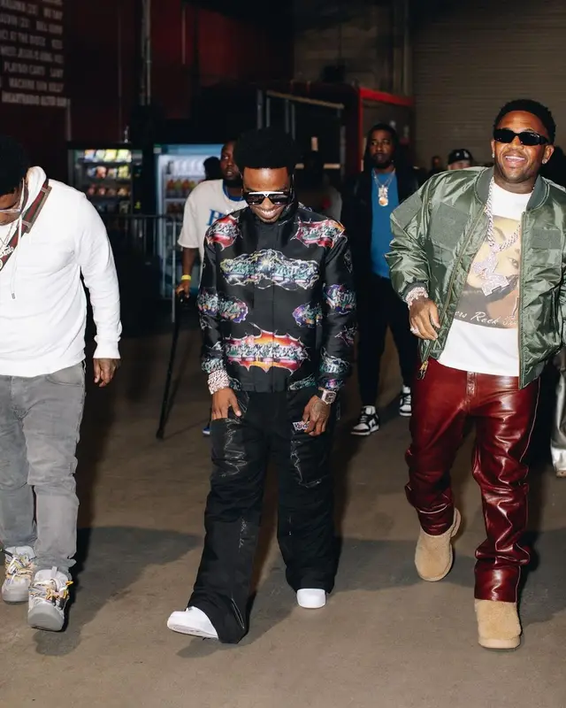 Roddy Ricch outfit in Nike and Louis Vuitton, 2023