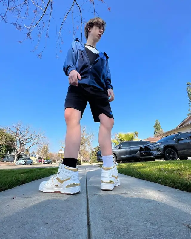 Lil Maceee outfit in Comme Des Garcons, Adidas, and Pony, 2023