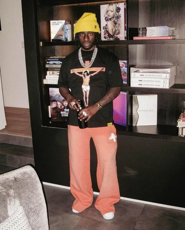 Lil Dann outfit in Awful Lot of Cough Syrup, Vertabrae, and Louis Vuitton, 2023