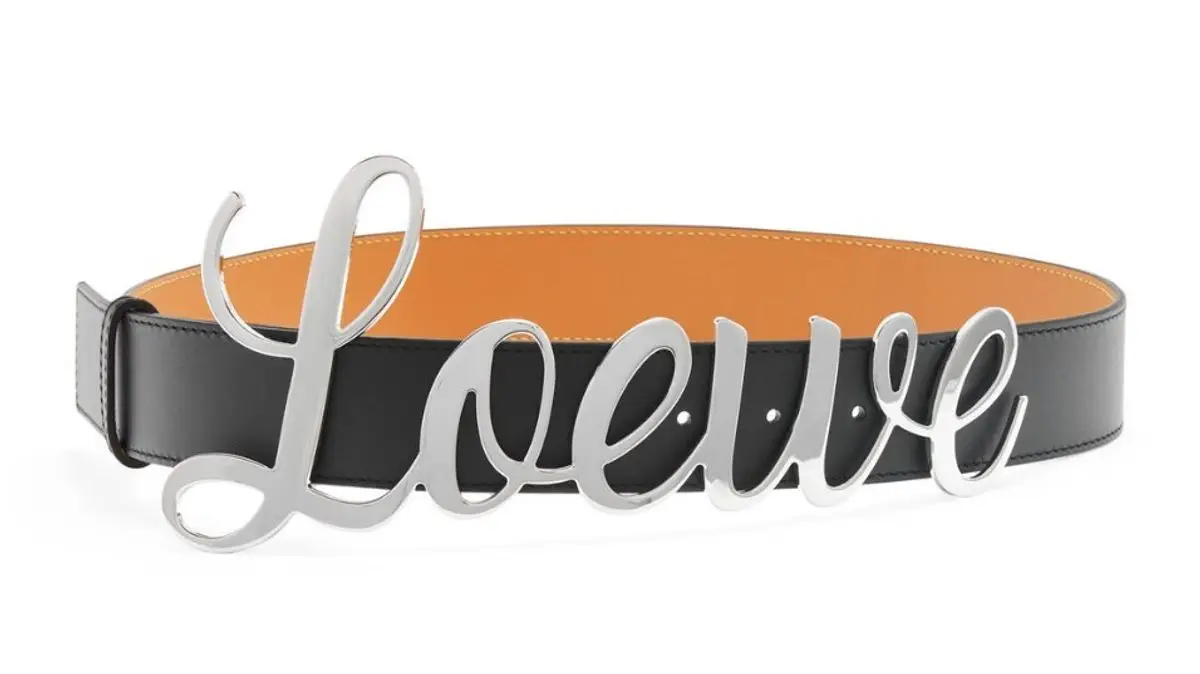 Loewe Logo Leather Black Belt $890