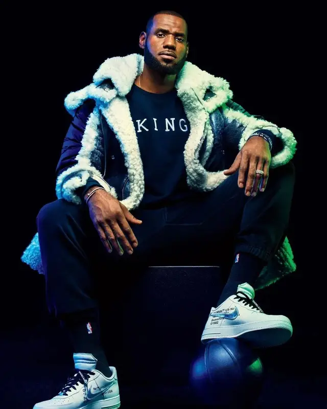 LeBron James outfit in Maison Margiela, Nike, and NBA, 2017