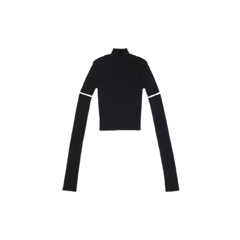 Balenciaga Cut-Up Sleeves  Viscose Black Sweater $1590