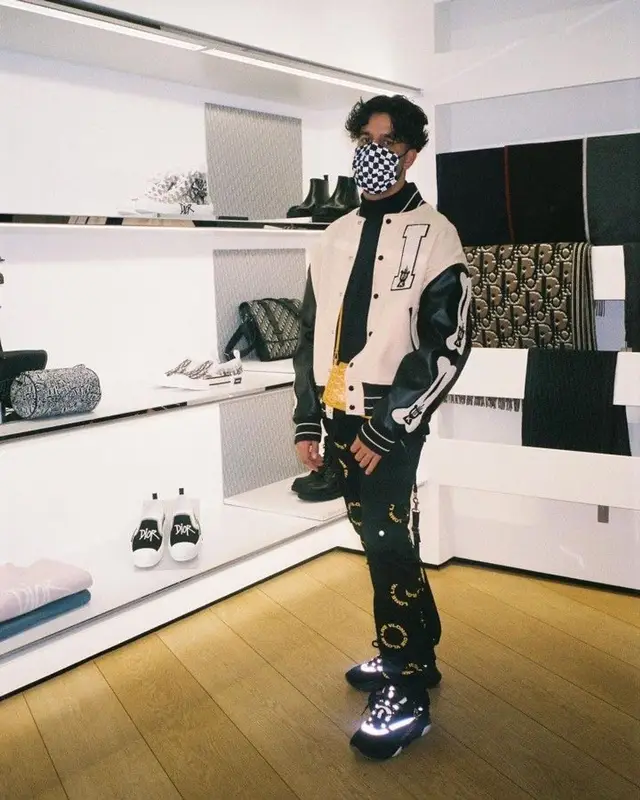 Ufo361 outfit in Kapital, Vlone, and Goyard, 2023