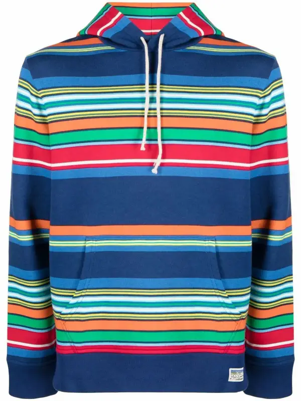 Polo Ralph Lauren Cotton Blend Fleece Stripe Regular Fit Hoodie $228