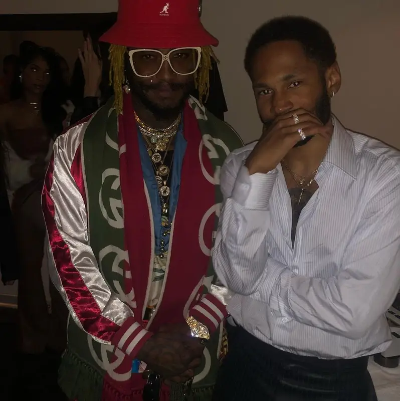 Thundercat outfit in Gucci and Kangol, 2021