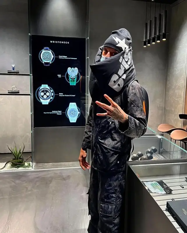 Central Cee outfit in Neighborhood, Bape, and F.C.Real Bristol, 2023