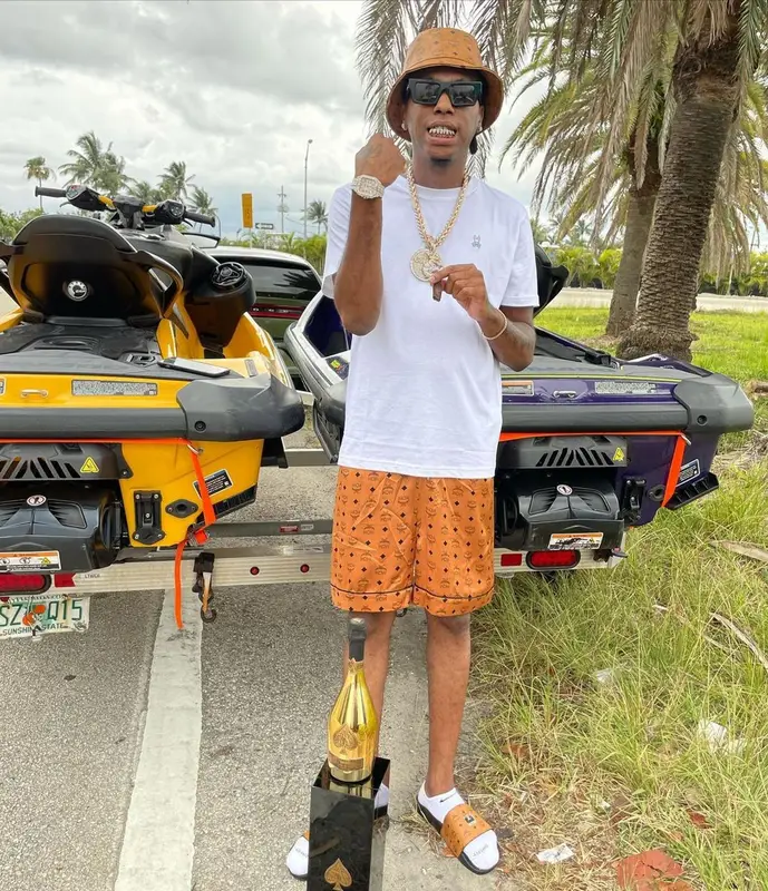 Goldenboy Countup outfit in Off-White, MCM, and Nike, 2022
