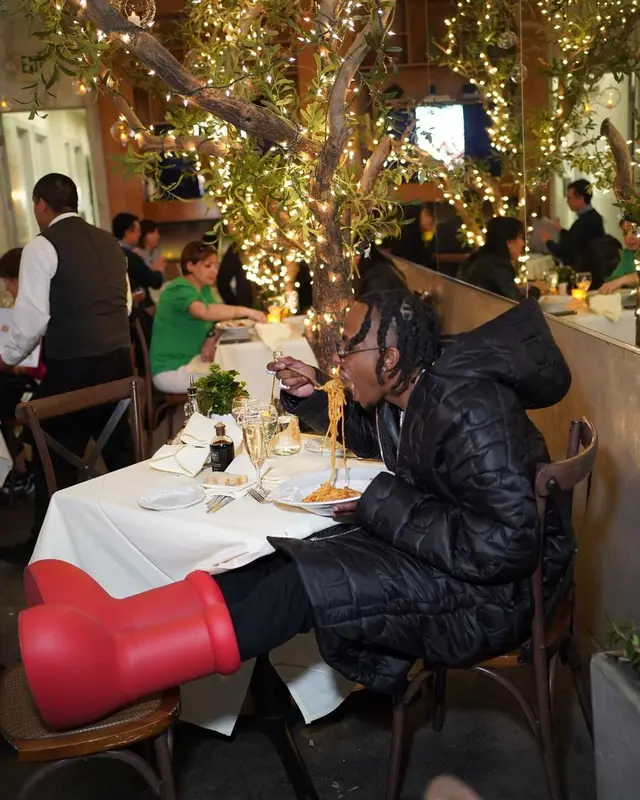 Rich The Kid outfit in Nahmias, MSCHF, and Chrome Hearts, 2023