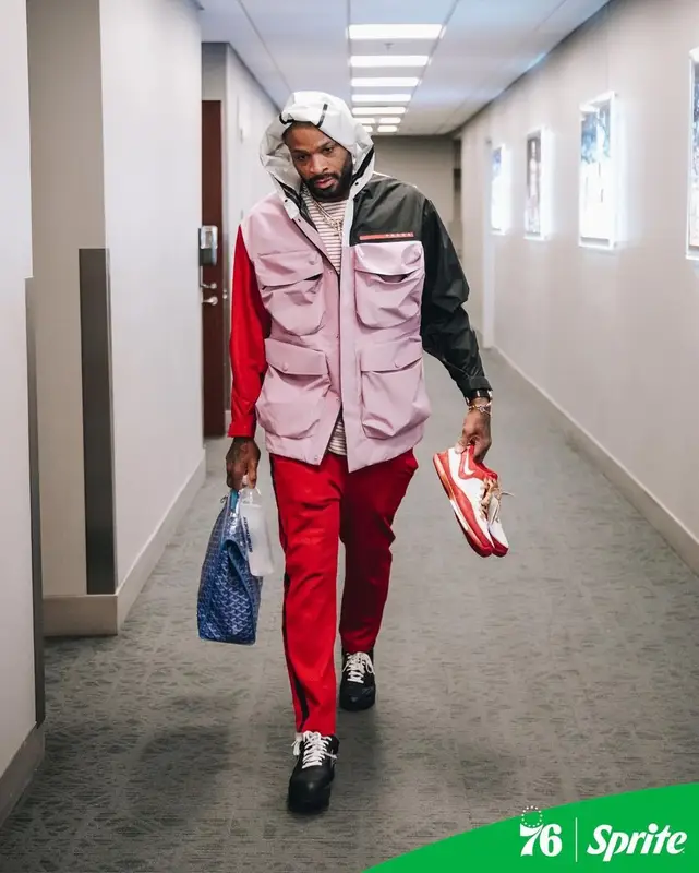 PJ Tucker outfit in Prada, Nike, and Goyard, 2023