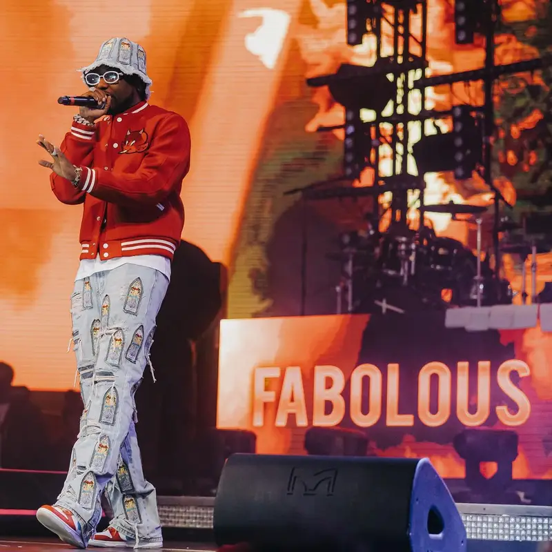 Fabolous outfit in Nike, Who Decides War, and LeBron James Merch, 2023