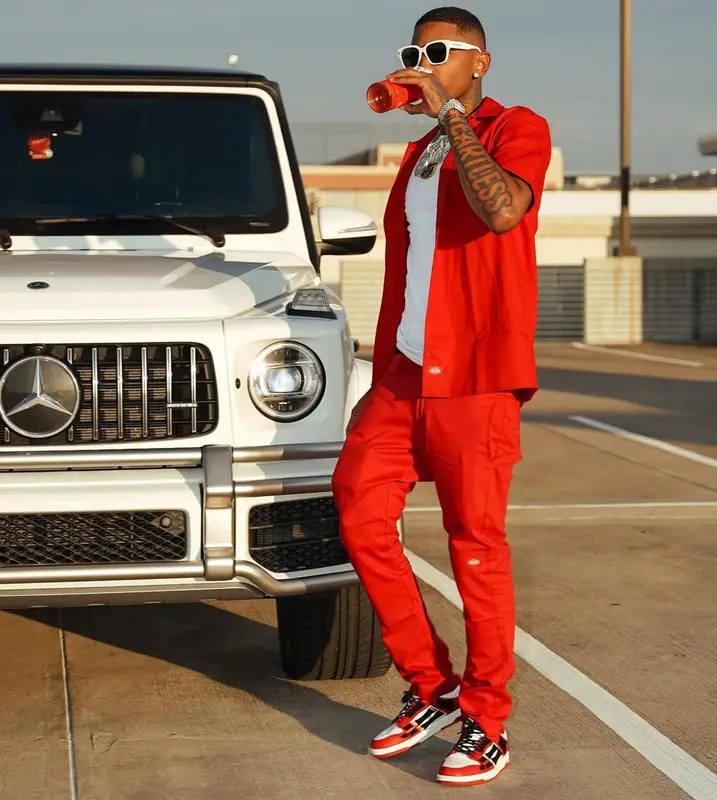 Funny Mike outfit in Amiri, 2023