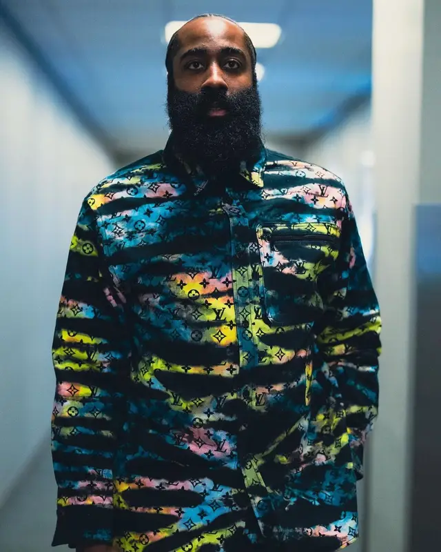 James Harden outfit in Louis Vuitton and Rick Owens, 2023