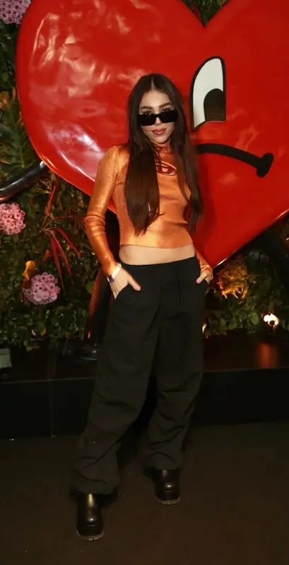 Danna Paola outfit in Diesel, Zara, and Prada, 2022
