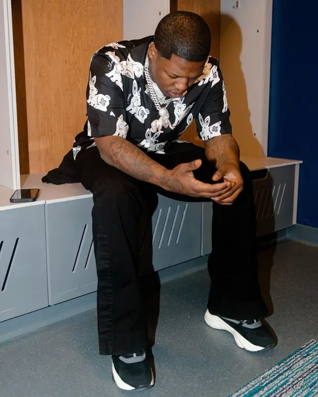 Lil Zay Osama outfit in Amiri and Dior, 2023
