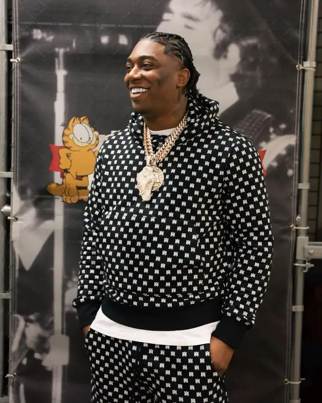 Fredo Bang outfit in Amiri, 2023