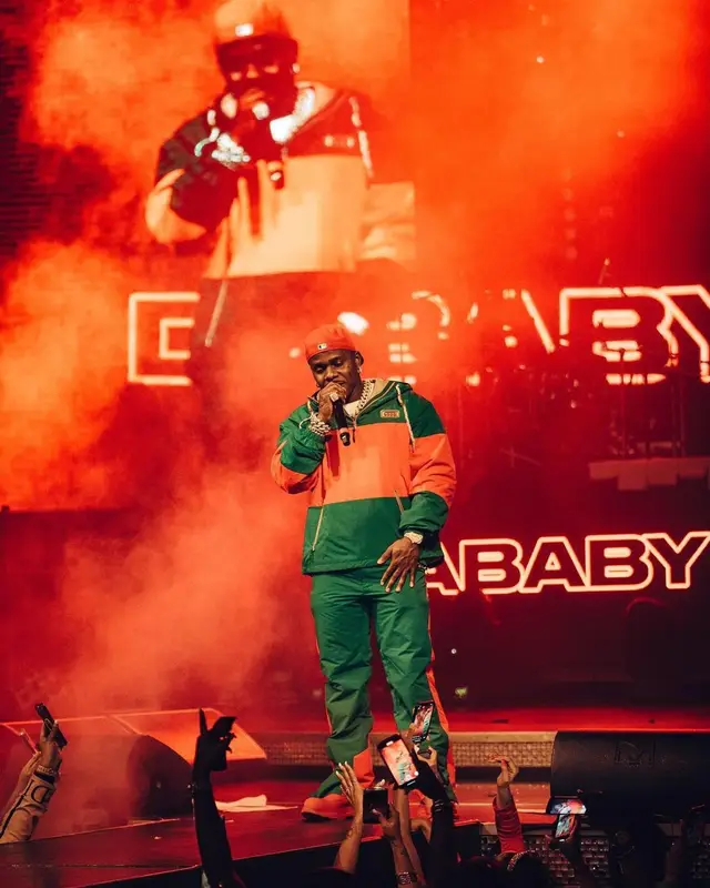 DaBaby outfit in Gucci and Alexander McQueen, 2023