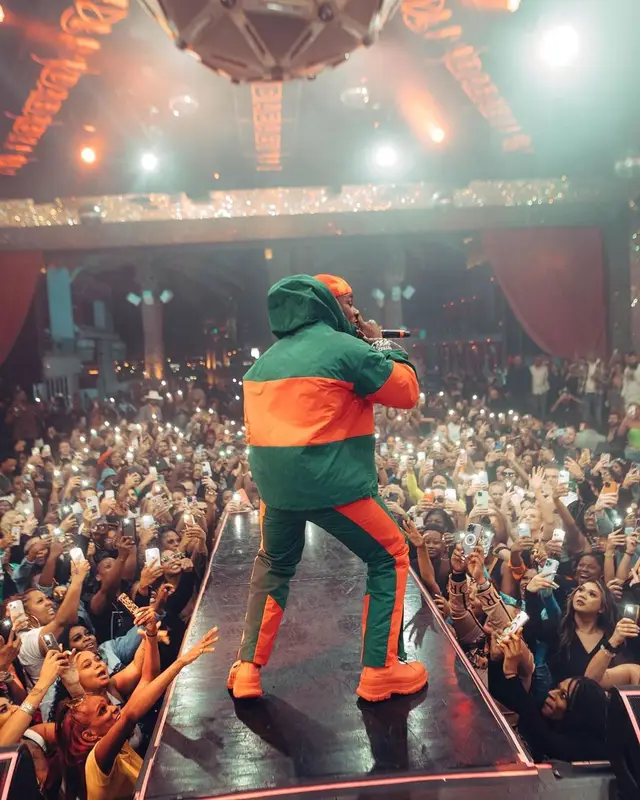 DaBaby outfit in Gucci and Alexander McQueen, 2023