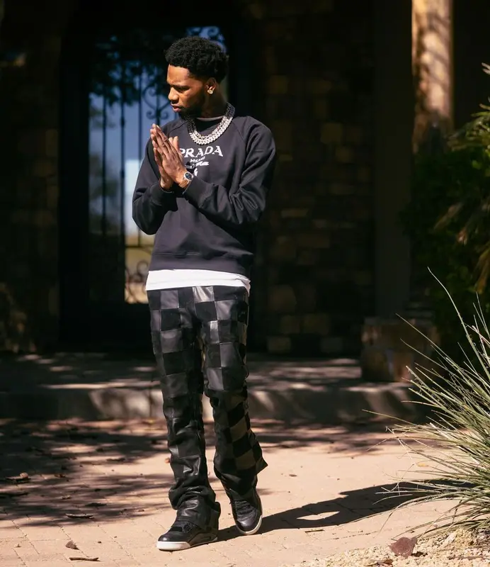 Key Glock outfit in Prada, Amiri, and Jordan, 2023