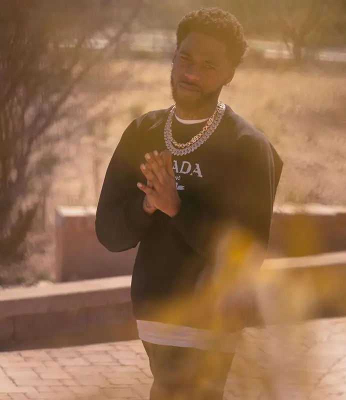 Key Glock outfit in Prada, Amiri, and Jordan, 2023