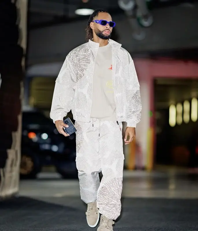 Patty Mills outfit in Honor The Gift, Daily Paper, and Prada, 2023