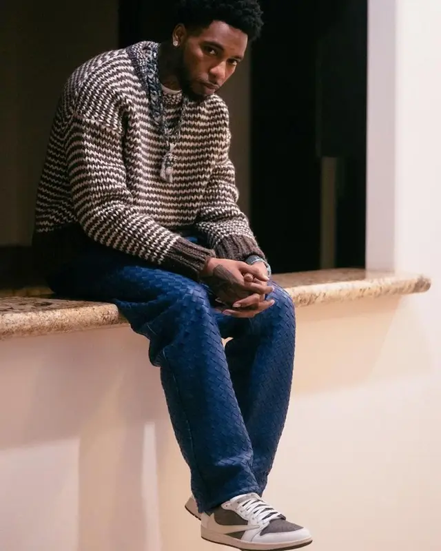 Key Glock outfit in Bottega Veneta, Nike, and Travis Scott Merch, 2023