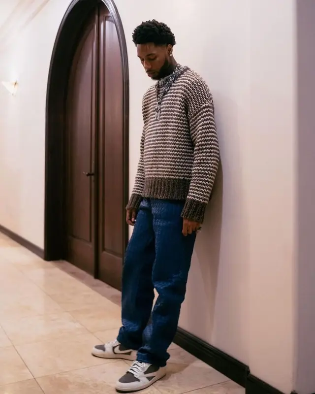 Key Glock outfit in Bottega Veneta, Nike, and Travis Scott Merch, 2023