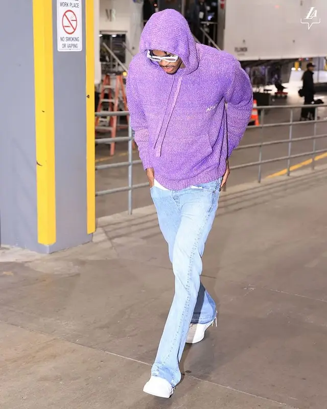Jarred Vanderbilt outfit in Amiri, Gallery Dept., and Nike, 2023