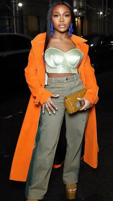 Jayda Wayda outfit in Marni, Jean Paul Gaultier, and Bottega Veneta, 2023