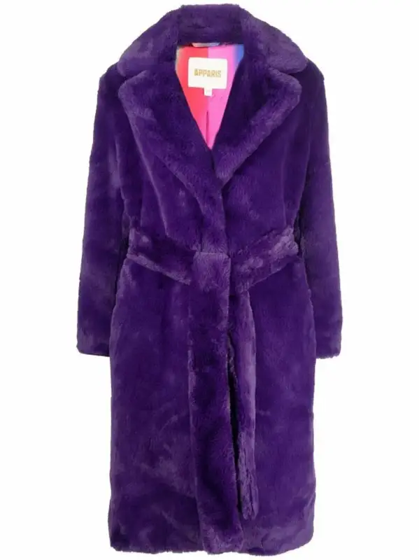 Apparis Faux-Fur Tied Waist Coat $824