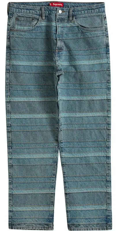 Supreme Layered Washed Blue Jeans | WHAT'S ON THE STAR?