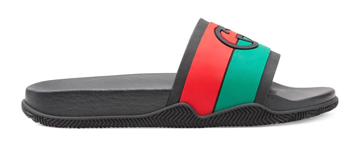 Gucci Black Interlocking G Slip-on Sandals $450