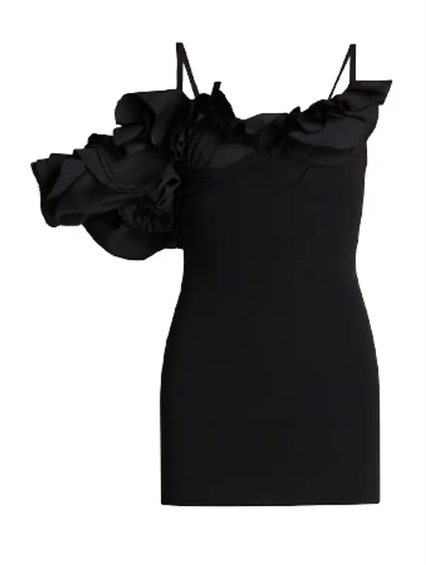 Jacquemus Duna Ruffle-Embellished Minidress $1035