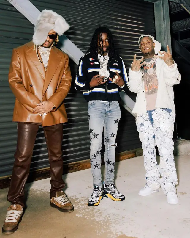 Future outfit in Bottega Veneta, Dior, and ERL, 2023