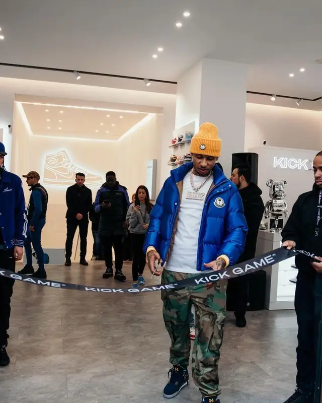 Fredo outfit in Jordan, Moncler, and Palm Angels, 2023