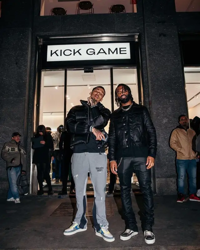 Fredo outfit in Moncler, Gallery Dept., and Palm Angels, 2023