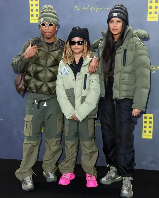 Pharrell Williams outfit in Louis Vuitton, Tiffany&Co, and Pharrell Williams Merch, 2023