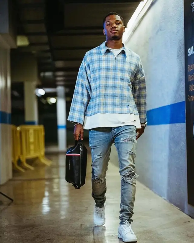 Ansu Fati outfit in Amiri, Nike, and Tommy Hilfiger, 2023