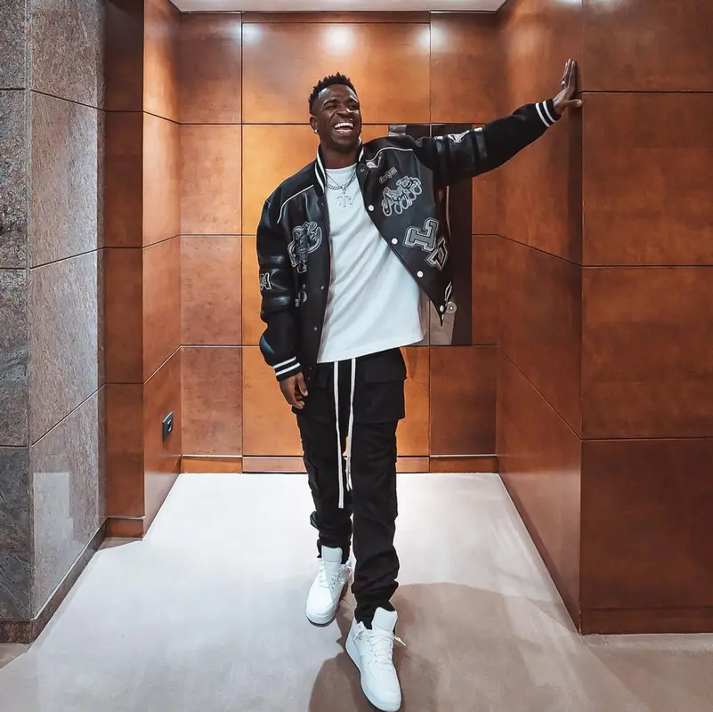 Vinicius Jr outfit in Louis Vuitton, Mouty, and Nike, 2023