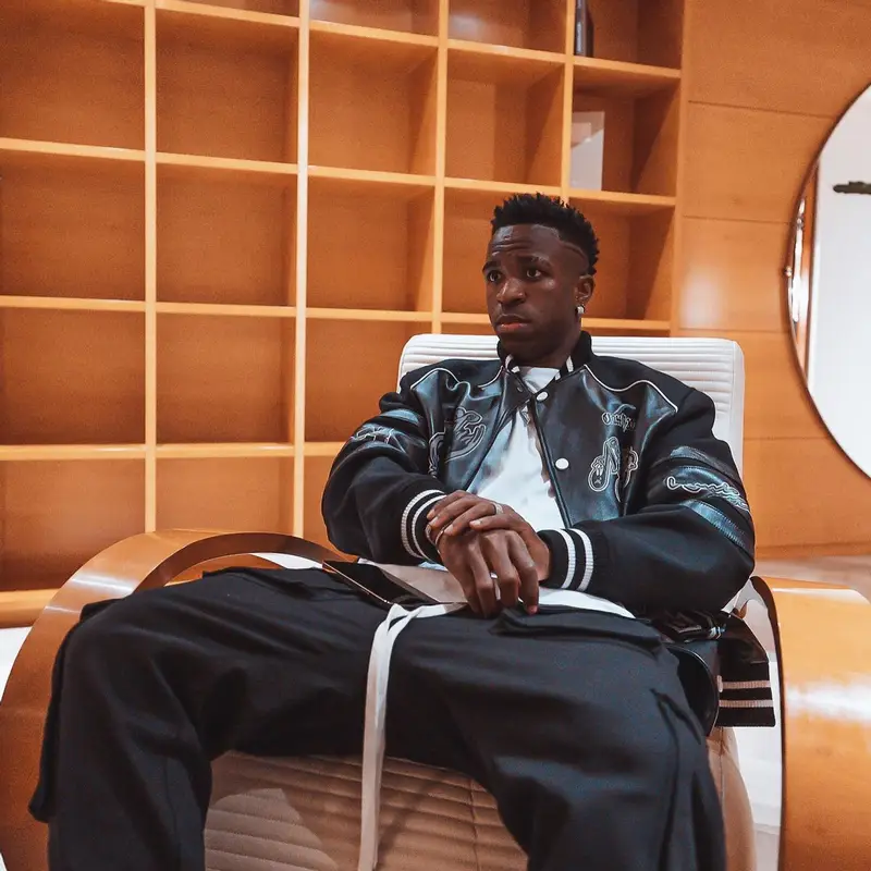 Vinicius Jr outfit in Louis Vuitton, Mouty, and Nike, 2023