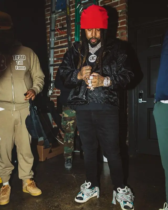 Icewear Vezzo outfit in Gucci, Amiri, and Lanvin, 2023