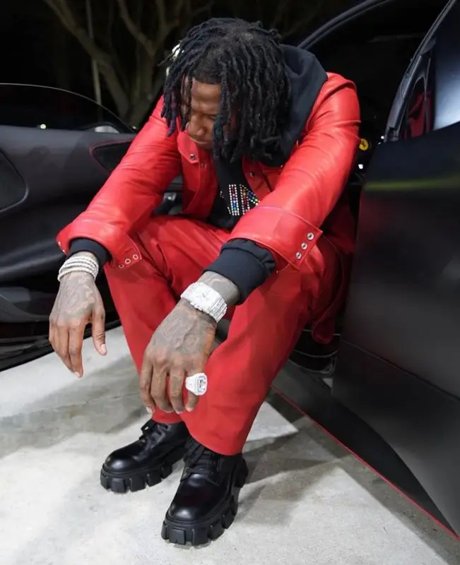 Moneybagg Yo outfit in Cout De La Liberte, Celine, and Prada, 2023