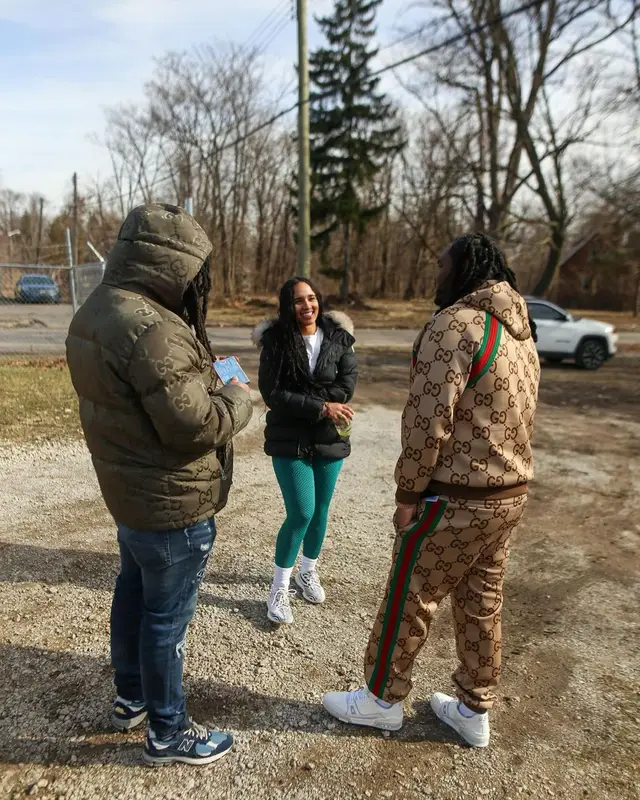 Tee Grizzley outfit in Gucci and Louis Vuitton, 2023