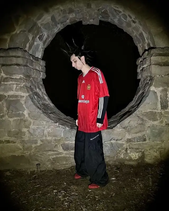 Burberry Erry outfit in Adidas, Vibram, and Balenciaga, 2023