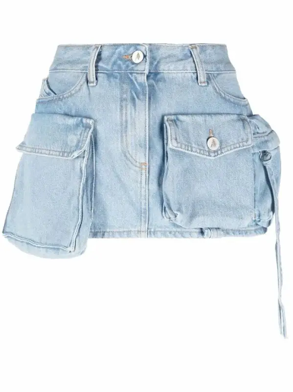 The Attico Fay Denim Mini Skirt $616