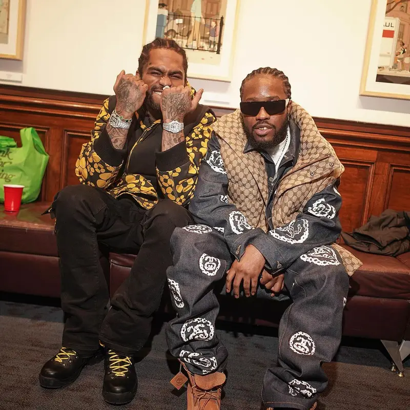 Dave East outfit in Asolo, Carhartt, and Marni, 2023