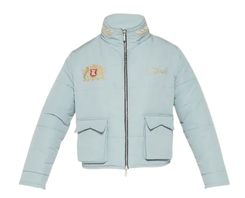 Rhude Championnat Embroidered Puffer Jacket $925