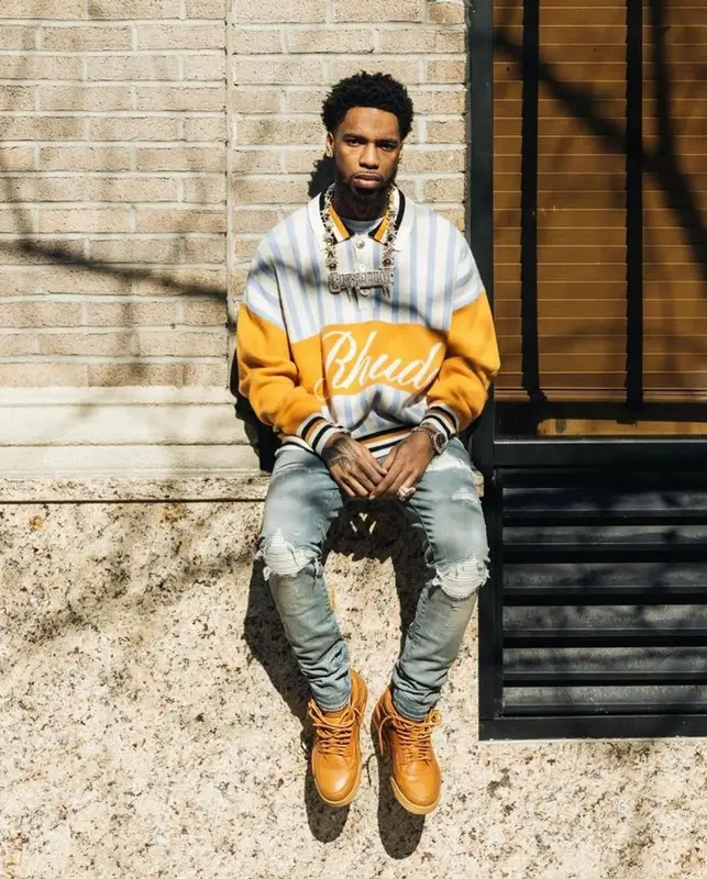 Key Glock outfit in Rhude, Amiri, and Jordan, 2023