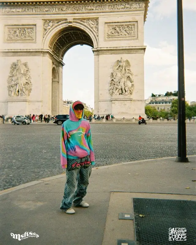Jaden Smith outfit in MSFTSrep, Louis Vuitton, and New Balance, 2023