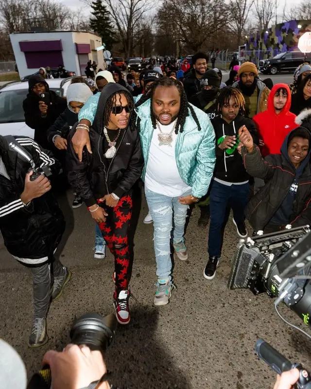 Tee Grizzley outfit in Dior, Amiri, and Jordan, 2023